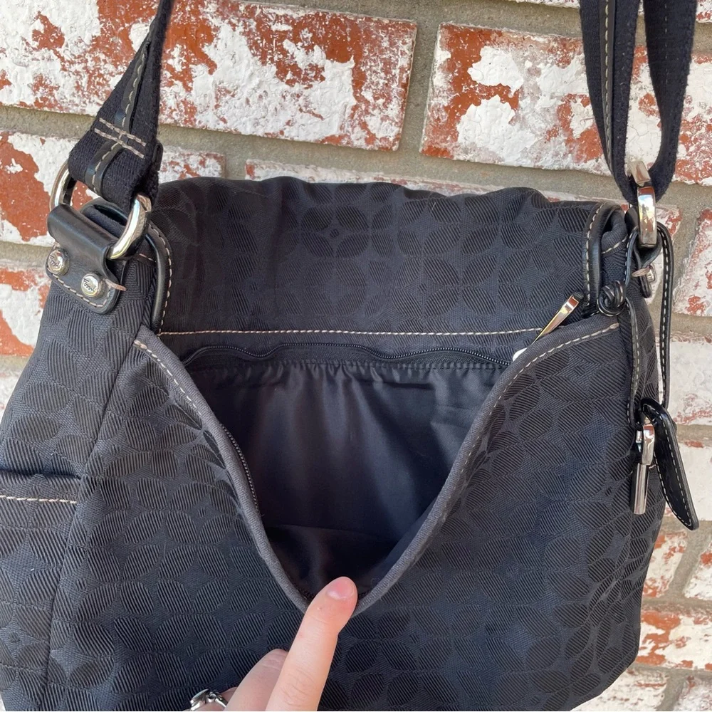 Fossil | Marlow Crossbody Black Canvas Messenger Laptop Bag Purse